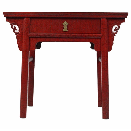 326 - CHINESE RED LACQUERED ALTAR TABLE