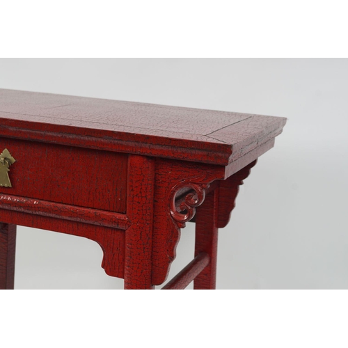 326 - CHINESE RED LACQUERED ALTAR TABLE