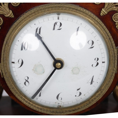 36 - FRENCH EMPIRE MAHOGANY & PARCEL-GILT CLOCK