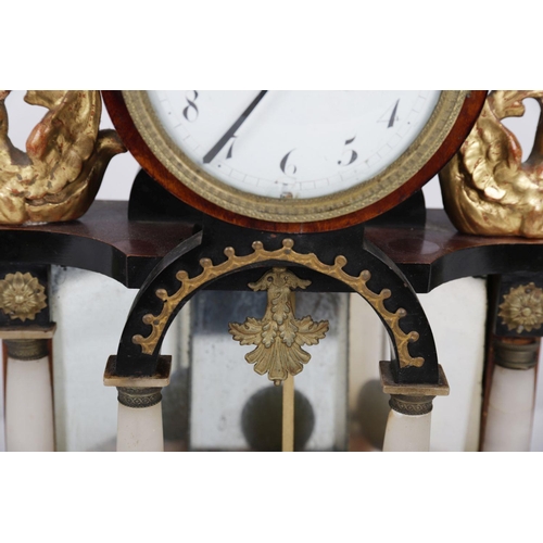 36 - FRENCH EMPIRE MAHOGANY & PARCEL-GILT CLOCK