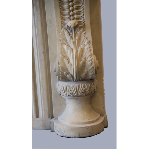 383 - LARGE LOUIS XV STYLE MARBLE CHIMNEY PIECE