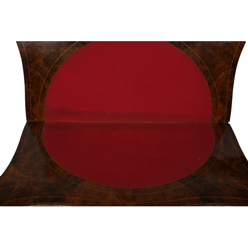 395 - 19TH-CENTURY WALNUT & MARQUETRY GAMES TABLE