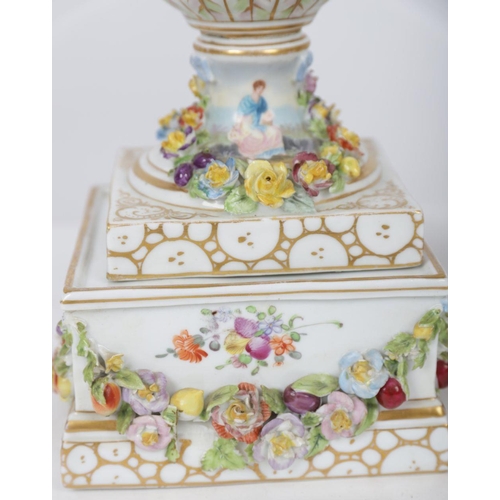 4 - PAIR 19TH-CENTURY MEISSEN PORCELAIN URNS