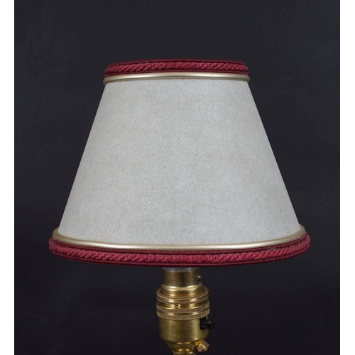 433 - PAIR OF HEAVY BRASS TABLE LAMPS