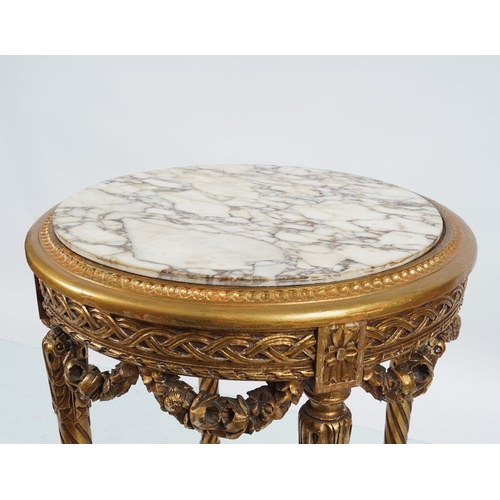 440 - LOUIS XVI STYLE CARVED GILT WOOD TABLE