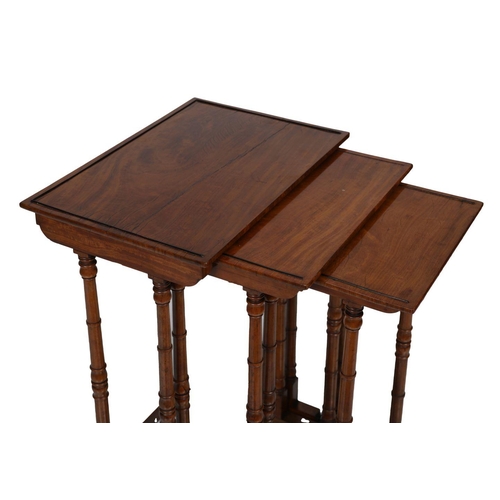 47 - 19TH-CENTURY MAHOGANY NEST OF 3 TABLES