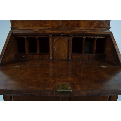 57 - EARLY 18TH-CENTURY WALNUT BUREAU BOOKCASE