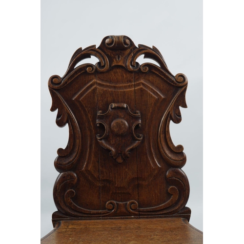 58 - 19TH-CENTURY OAK HALL CHAIR