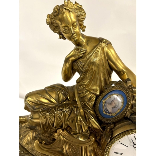 60 - 19TH-CENTURY SEVRES & ORMOLU MANTEL CLOCK