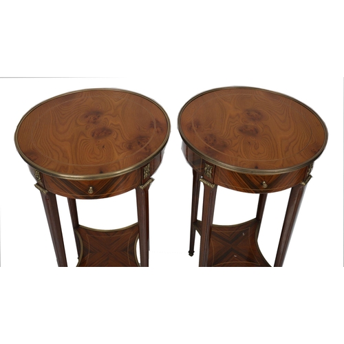 66 - PAIR BRASS MOUNTED KINGWOOD LAMP TABLES