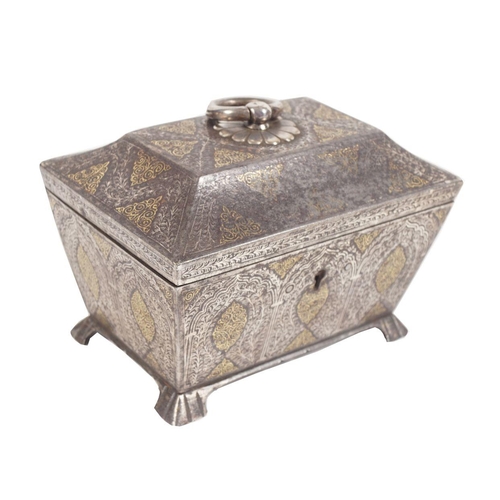 920 - 18TH-CENTURY ISLAMIC GOLD INLAID BOX