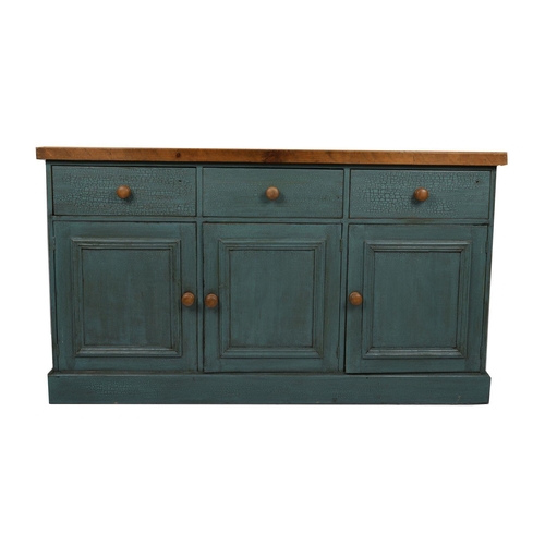 972 - LARGE PAINTED PINE KITCHEN SIDE CABINET