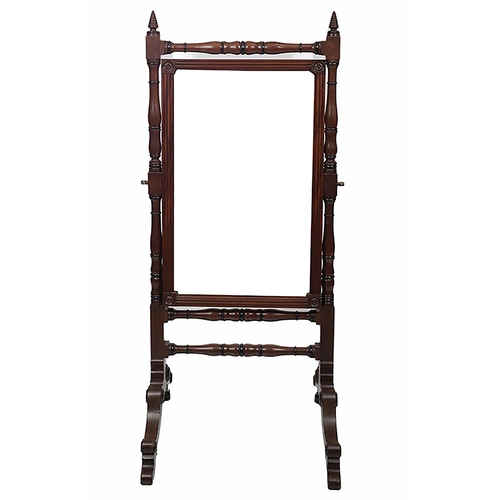 38 - REGENCY MAHOGANY CHEVAL DRESSING MIRROR