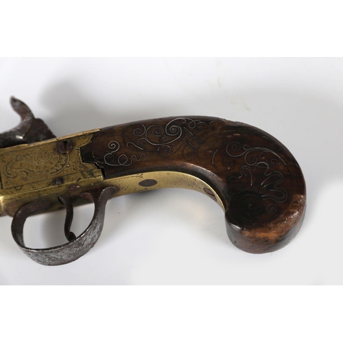 1022 - 18TH-CENTURY BRASS PISTOL