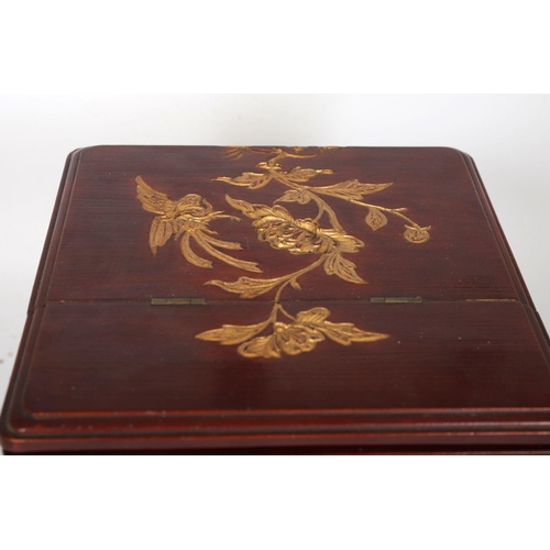 1000 - CHINESE LACQUERED & PARCEL-GILT VANITY BOX