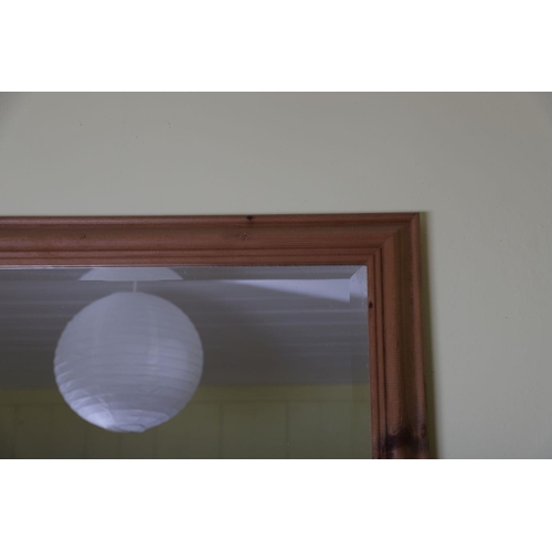 1004 - PINE FRAMED OVERMANTEL MIRROR