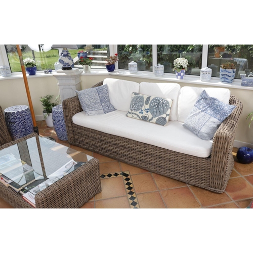 1014 - MODERN 4 PIECE WICKER WORK CONSERVATORY SUITE