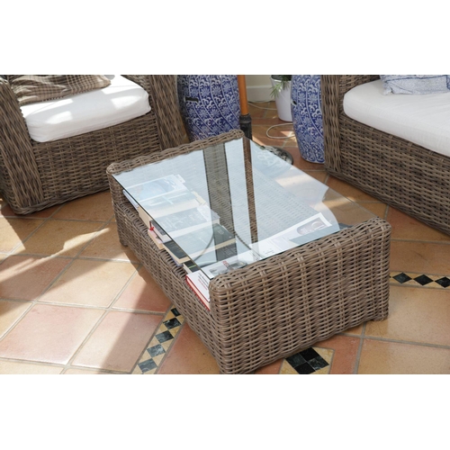 1014 - MODERN 4 PIECE WICKER WORK CONSERVATORY SUITE