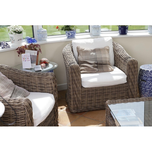 1014 - MODERN 4 PIECE WICKER WORK CONSERVATORY SUITE