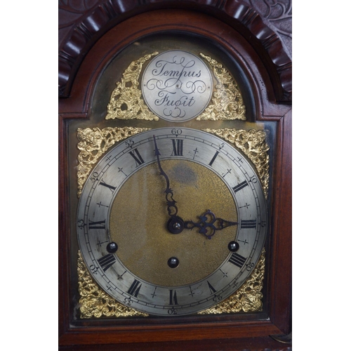 1020 - EDWARDIAN MAHOGANY CHIMING GRANDDAUGHTER CLOCK