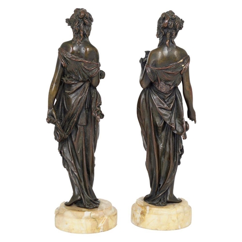 1022 - PAIR 19TH-CENTURY BRONZE FIGURES