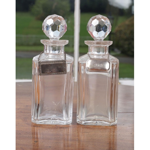 1030 - PAIR CRYSTAL DECANTERS