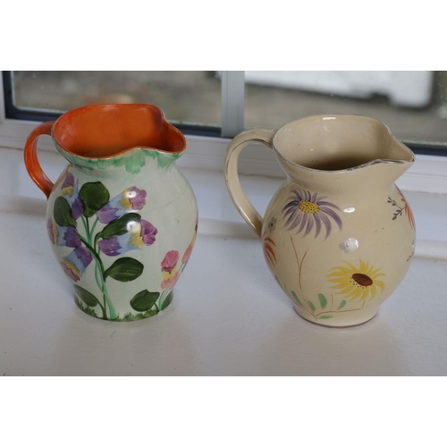 108 - 2 ART DECO POLYCHROME JUGS