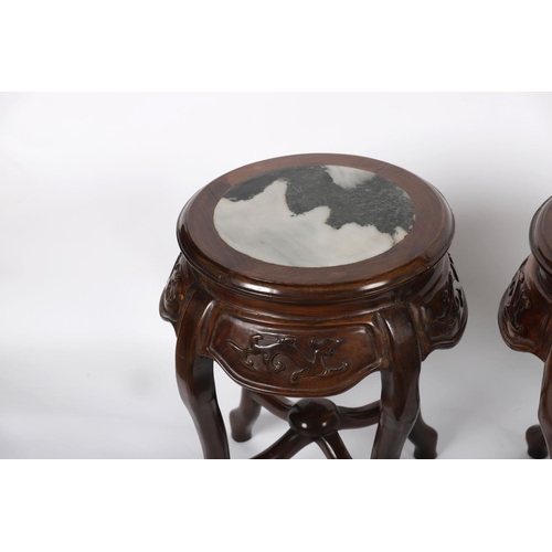 1104 - PAIR CHINESE HARDWOOD PEDESTALS