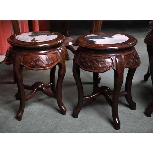 1104 - PAIR CHINESE HARDWOOD PEDESTALS