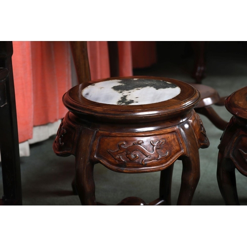 1104 - PAIR CHINESE HARDWOOD PEDESTALS