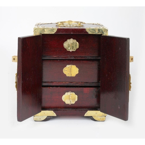 1110 - CHINESE BRASS-MOUNTED AMAH BOX