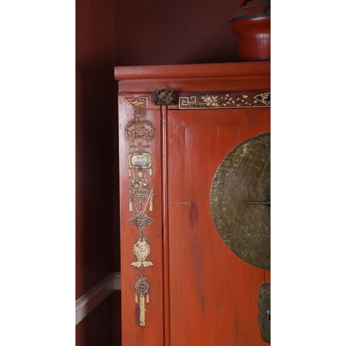 1137 - CHINESE LACQUERED MARRIAGE CABINET