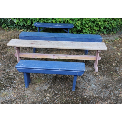 1143 - 4 VICTORIAN PINE BENCHES