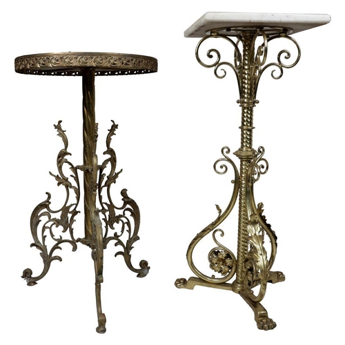 1144 - TWO 19TH-CENTURY BRASS TABLES