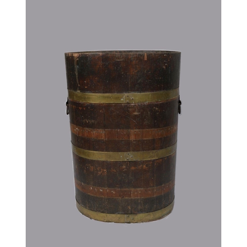 1148 - LARGE BRASS BOUND LOG BARREL