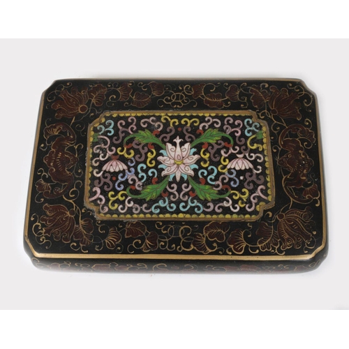 1168 - CHINESE LACQUERED & CLOISONNE BOX AND COVER