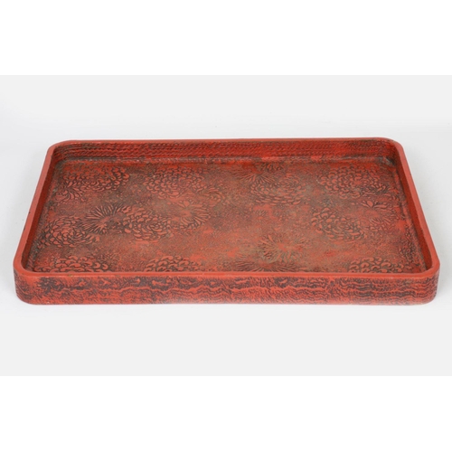 1174 - CHINESE CINNEBAR LACQUERED TRAY