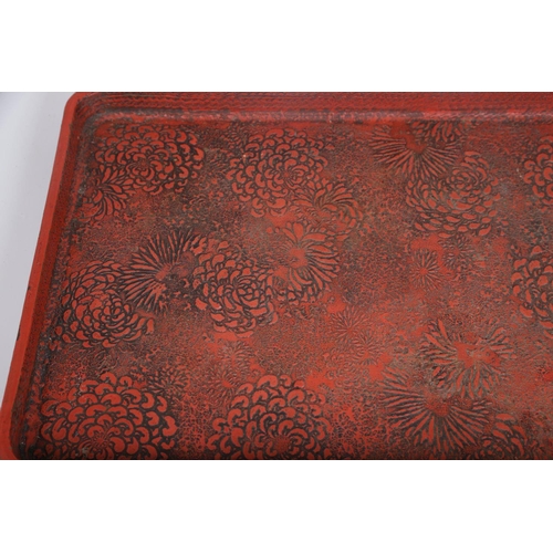 1174 - CHINESE CINNEBAR LACQUERED TRAY