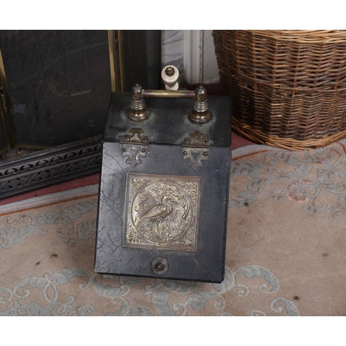 1182 - VICTORIAN TOLEWARE & BRASS COAL BOX