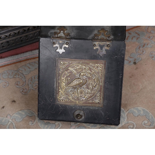 1182 - VICTORIAN TOLEWARE & BRASS COAL BOX