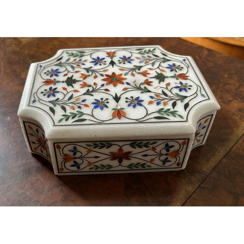 1183 - 19TH-CENTURY SPECIMEN MARBLE JEWELLERY BOX