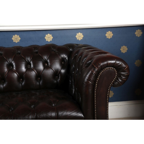 1190 - HIDE UPHOLSTERED ROLL BACK SETTEE