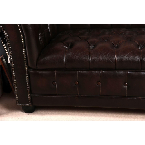 1190 - HIDE UPHOLSTERED ROLL BACK SETTEE