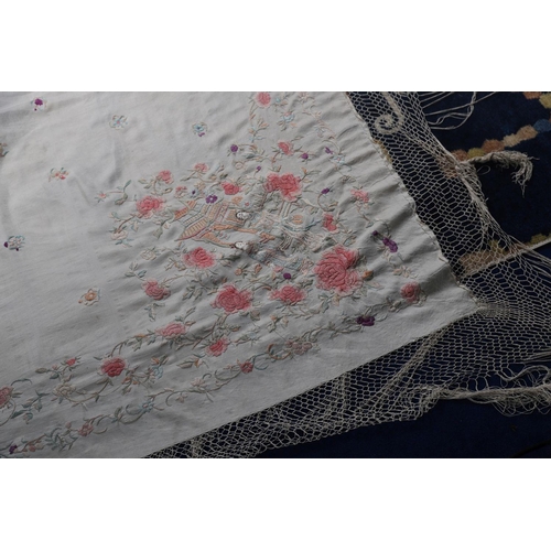 1191 - CHINESE QING SILK EMBROIDERED TABLE COVER