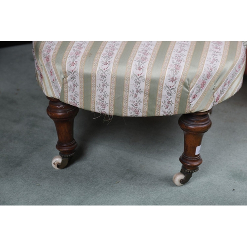 1210 - VICTORIAN WALNUT NURSING CHAIR