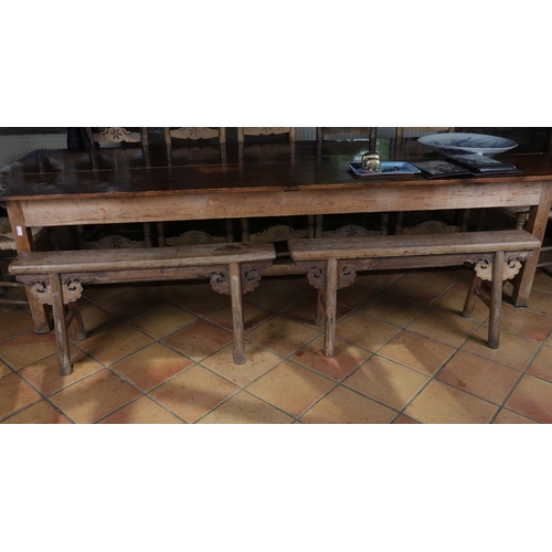 1212 - PAIR CHINESE MING/QING ELM BENCHES