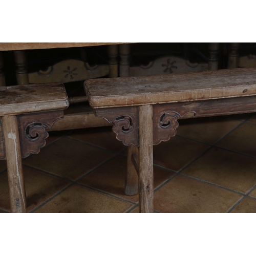 1212 - PAIR CHINESE MING/QING ELM BENCHES