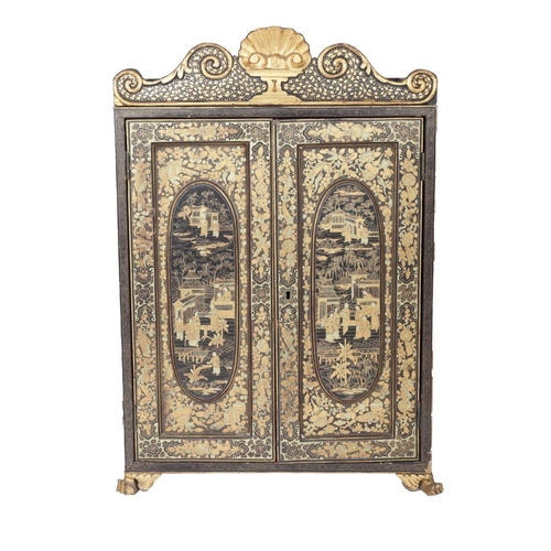 1215 - 19TH-CENTURY CHINESE EXPORT LACQUERED CABINET