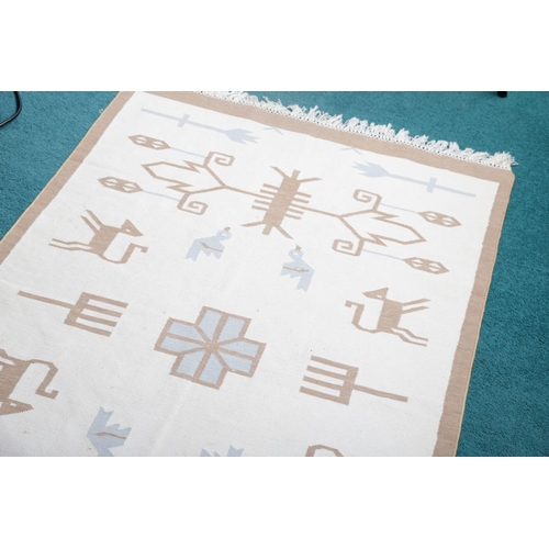 123 - ORIENTAL STYLE FLATWEAVE RUG