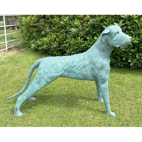 1356 - LARGE BRONZE IRISH WOLFHOUND SCULPTURE